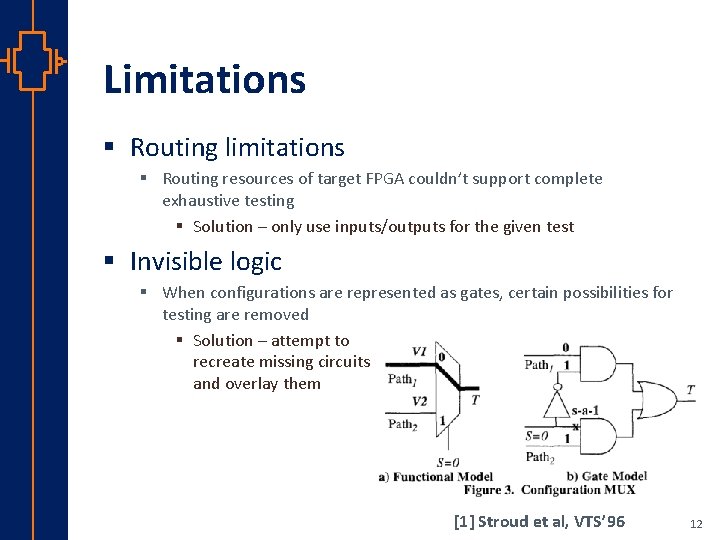 Limitations § Routing limitations § Routing resources of target FPGA couldn’t support complete exhaustive