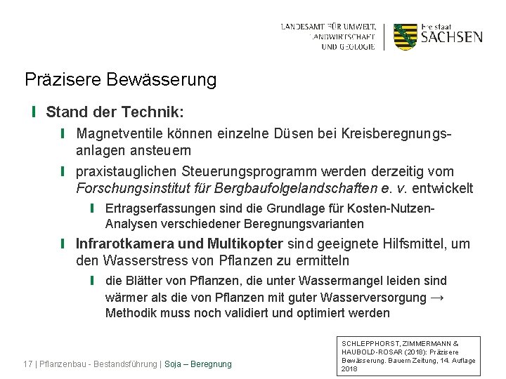 Präzisere Bewässerung ❙ Stand der Technik: ❙ Magnetventile können einzelne Düsen bei Kreisberegnungsanlagen ansteuern