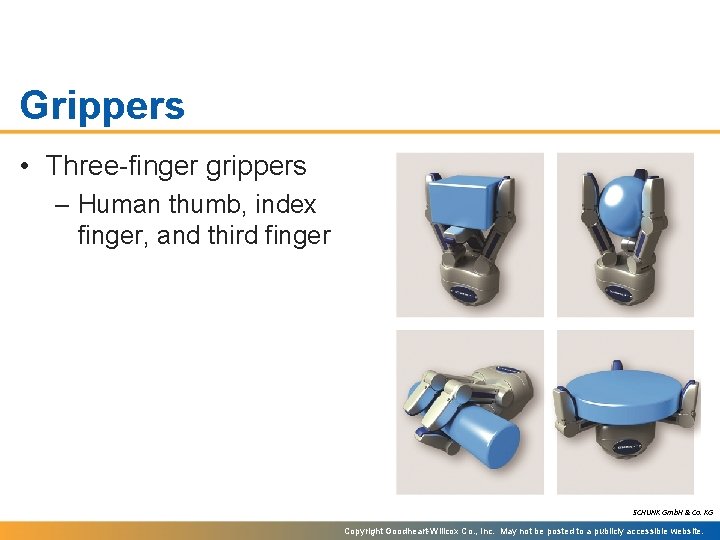 Grippers • Three-finger grippers – Human thumb, index finger, and third finger SCHUNK Gmb.