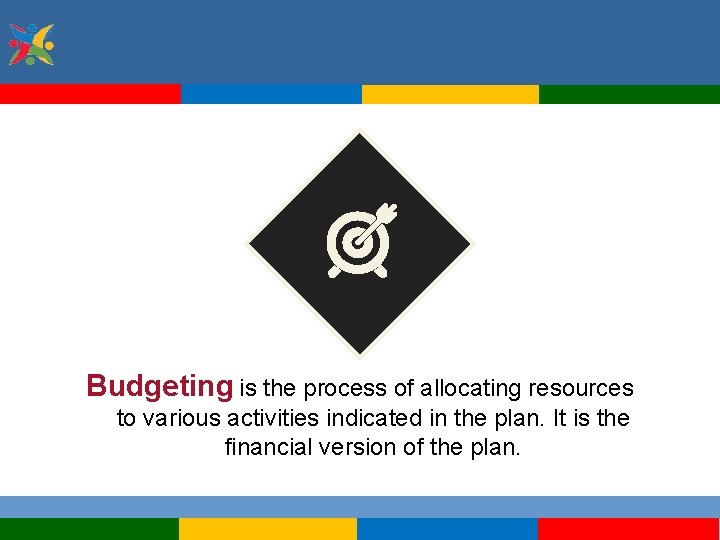 Budgeting is the process of allocating resources to various activities indicated in the plan.