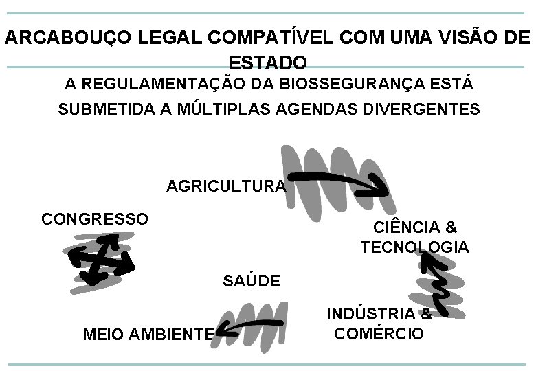 ARCABOUÇO LEGAL COMPATÍVEL COM UMA VISÃO DE ESTADO A REGULAMENTAÇÃO DA BIOSSEGURANÇA ESTÁ SUBMETIDA