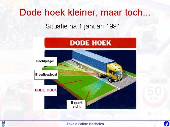 Dode hoek kleiner, maar toch. . . Situatie na 1 januari 1991 