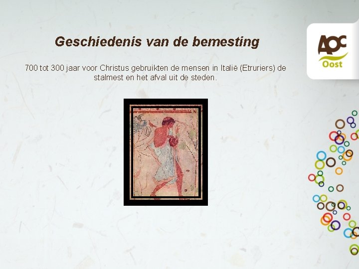 Geschiedenis van de bemesting 700 tot 300 jaar voor Christus gebruikten de mensen in