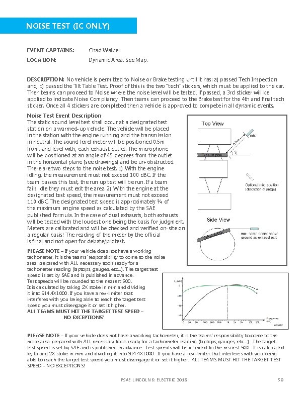 NOISE TEST (IC ONLY) EVENT CAPTAINS: Chad Walber LOCATION: Dynamic Area. See Map. DESCRIPTION: