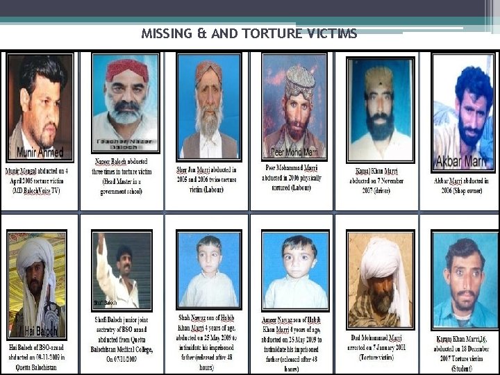 MISSING & AND TORTURE VICTIMS 