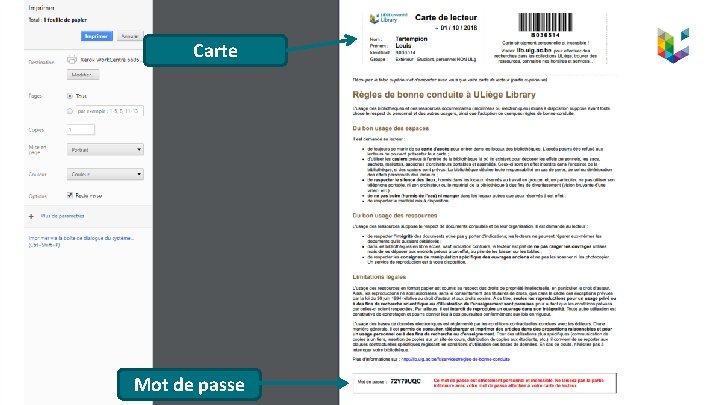 Carte Mot de passe 