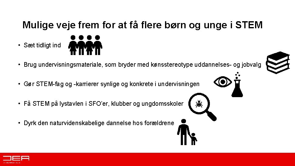 Mulige veje frem for at få flere børn og unge i STEM • Sæt