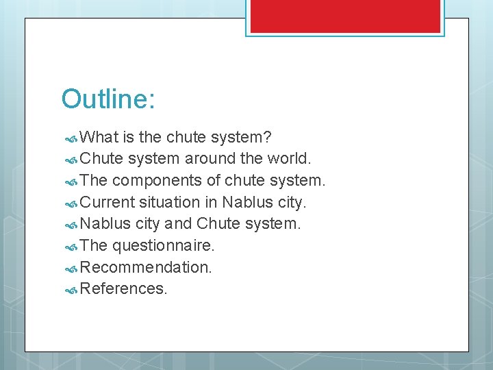 Outline: What is the chute system? Chute system around the world. The components of