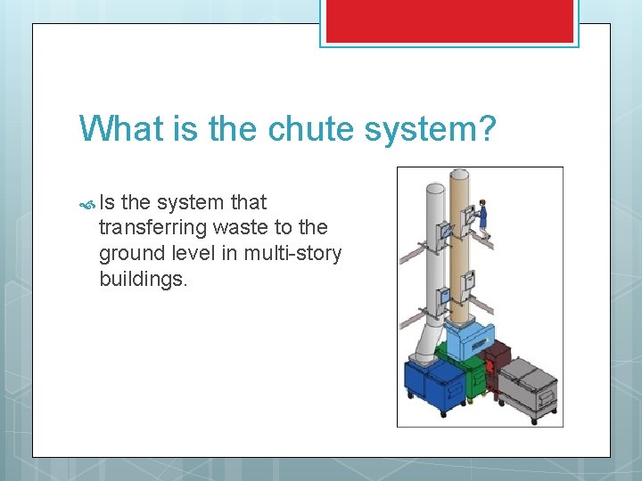 What is the chute system? Is the system that transferring waste to the ground