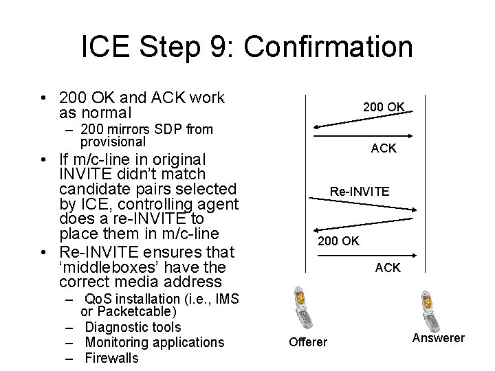 ICE Step 9: Confirmation • 200 OK and ACK work as normal 200 OK