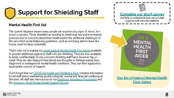 Support for Shielding Staff Complete our short survey and help us understand how we