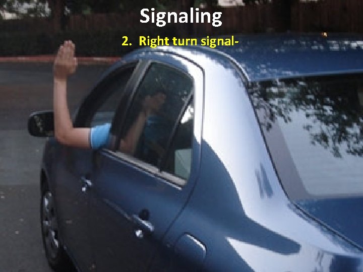 Signaling 2. Right turn signal- Signaling 2. Right turn signal-