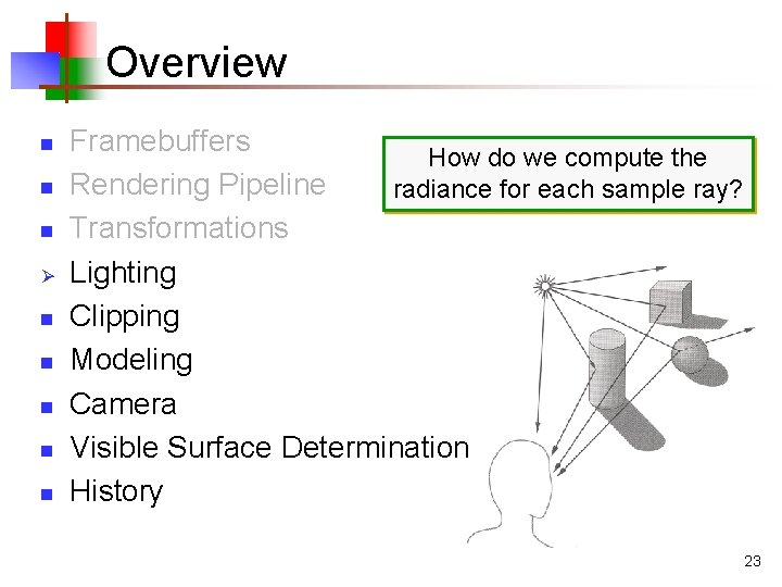 Overview n n n Ø n n n Framebuffers How do we compute the