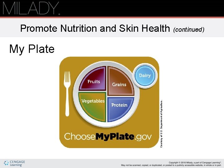 Promote Nutrition and Skin Health (continued) Courtesy of U. S. Department of Agriculture. My