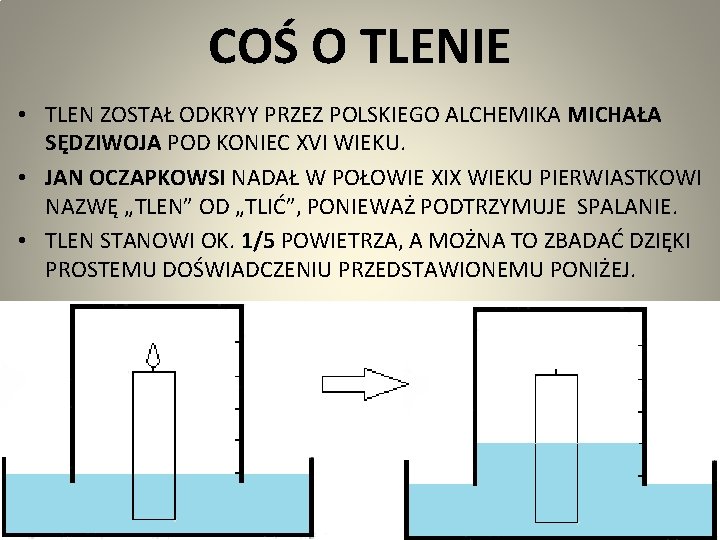 COŚ O TLENIE • TLEN ZOSTAŁ ODKRYY PRZEZ POLSKIEGO ALCHEMIKA MICHAŁA SĘDZIWOJA POD KONIEC