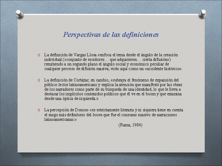 Perspectivas de las definiciones O La definición de Vargas Llosa «enfoca el tema desde Perspectivas de las definiciones O La definición de Vargas Llosa «enfoca el tema desde