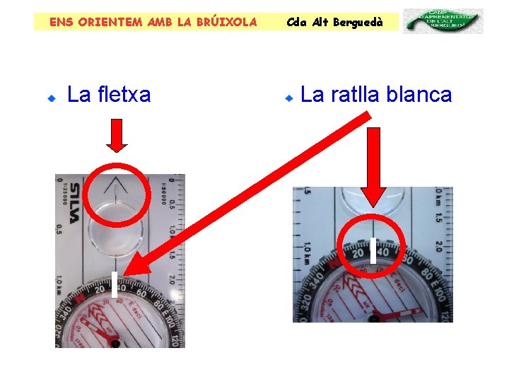 ENS ORIENTEM AMB LA BRÚIXOLA La fletxa Cda Alt Berguedà La ratlla blanca 