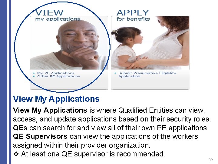 View My Applications is where Qualified Entities can view, access, and update applications based