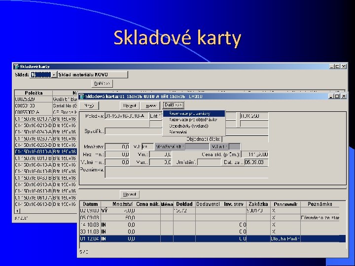 Skladové karty 