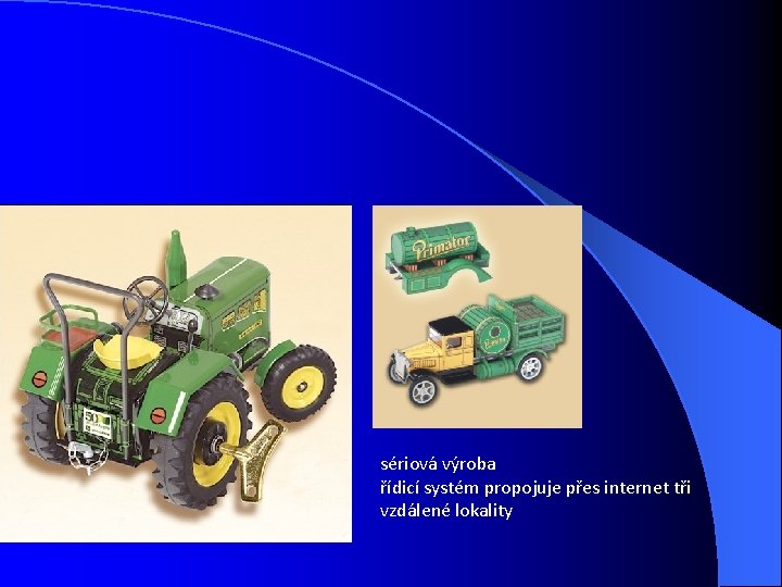 sériová výroba řídicí systém propojuje přes internet tři vzdálené lokality 