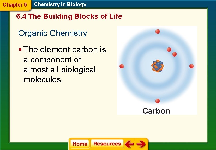 Chapter 6 Chemistry in Biology 6. 4 The Building Blocks of Life Organic Chemistry