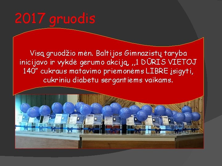  2017 gruodis Visą gruodžio mėn. Baltijos Gimnazistų taryba inicijavo ir vykdė gerumo akciją,