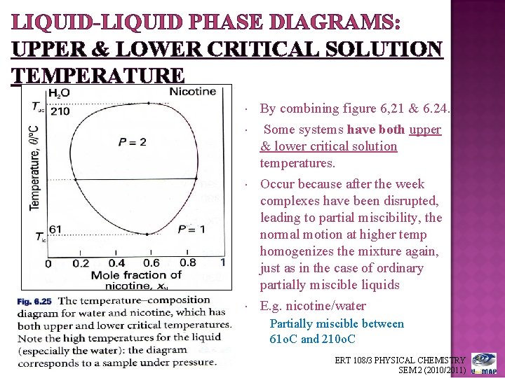 LIQUID-LIQUID PHASE DIAGRAMS: UPPER & LOWER CRITICAL SOLUTION TEMPERATURE By combining figure 6, 21