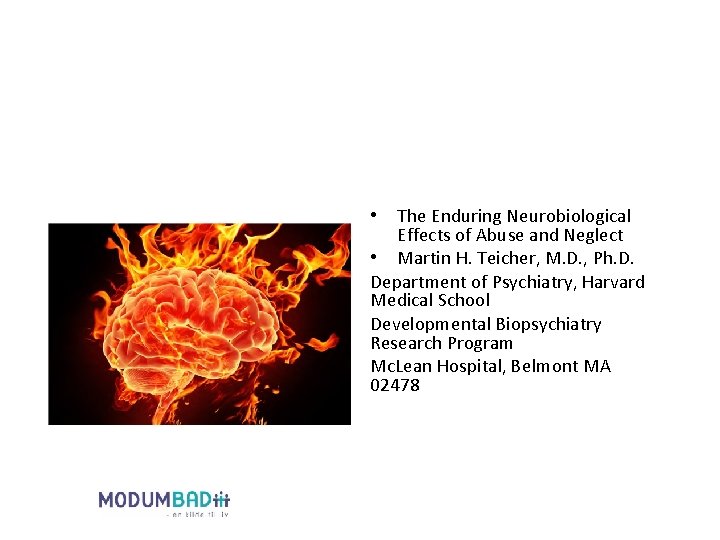 The Enduring Neurobiological Effects of Abuse and Neglect • Martin H. Teicher, M. D.