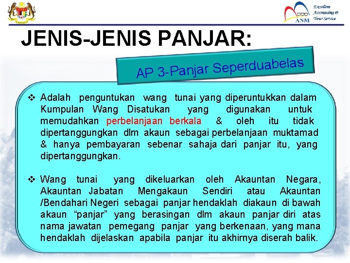 JENIS-JENIS PANJAR: s la e b a u d r e p e S