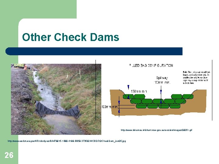 Other Check Dams http: //www. lakemac. infohunt. nsw. gov. au/erosion/images/09051. gif http: //www. wsdot.