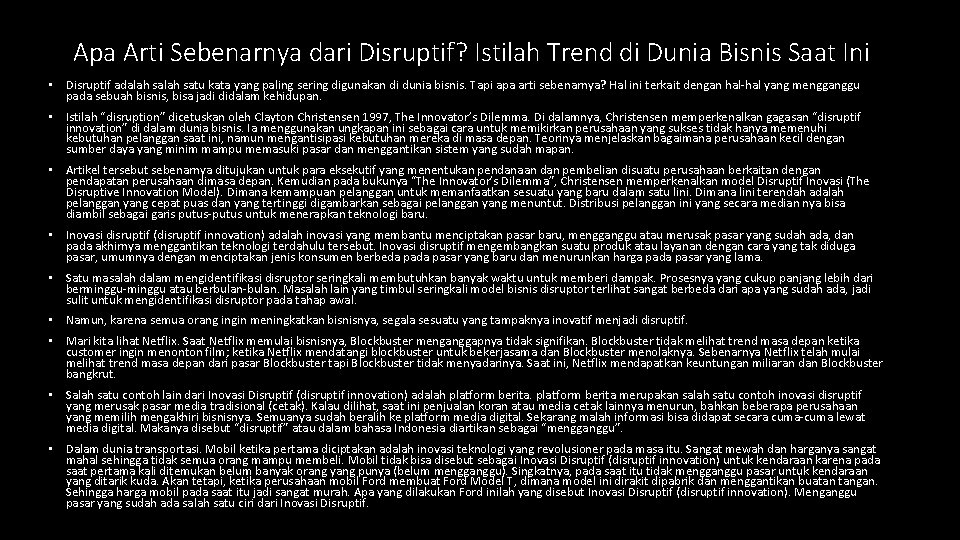 Apa Arti Sebenarnya dari Disruptif? Istilah Trend di Dunia Bisnis Saat Ini • Disruptif