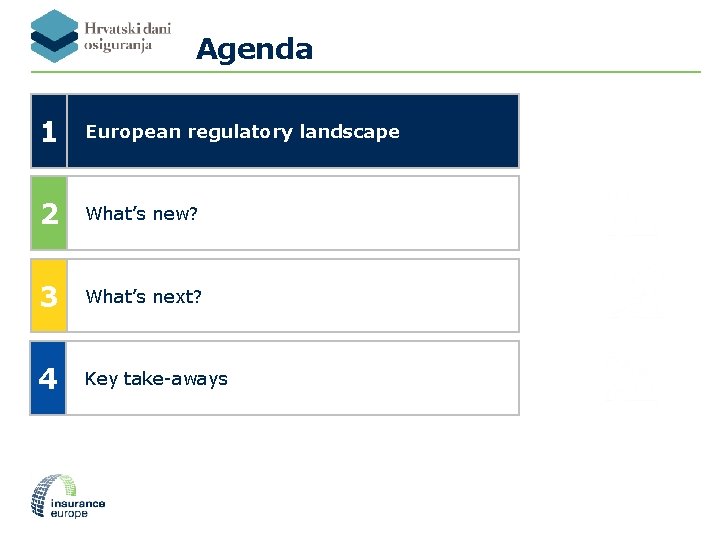 Agenda 1 European regulatory landscape 2 What’s new? 3 What’s next? 4 Key take-aways