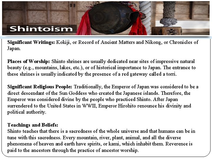 Shintoism Significant Writings: Kokiji, or Record of Ancient Matters and Nikong, or Chronicles of