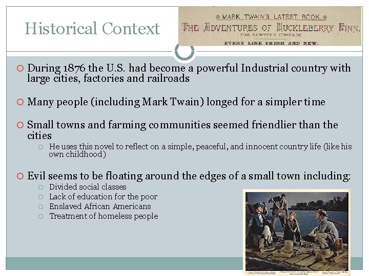 Historical Context During 1876 the U. S. had become a powerful Industrial country with