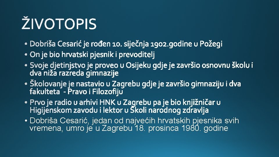  • Dobriša Cesarić, jedan od najvećih hrvatskih pjesnika svih vremena, umro je u