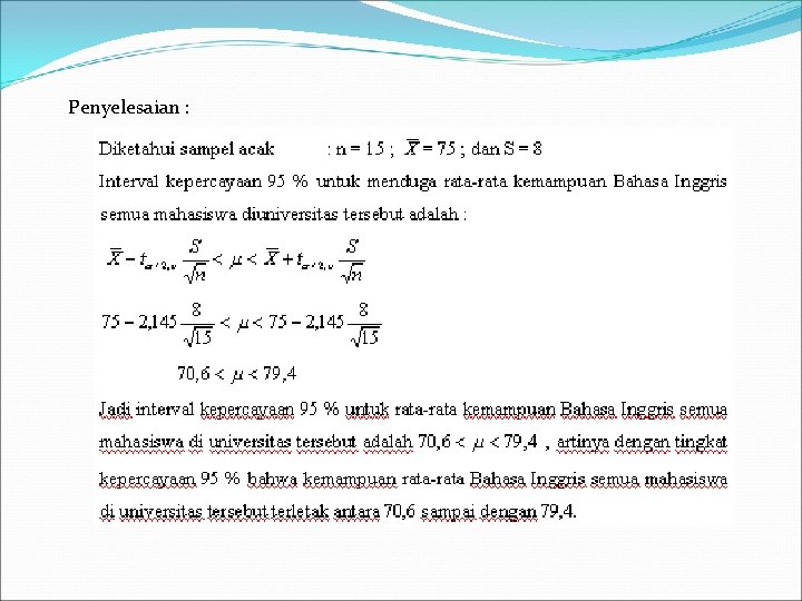 Penyelesaian : 
