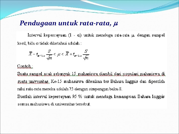 Pendugaan untuk rata-rata, 