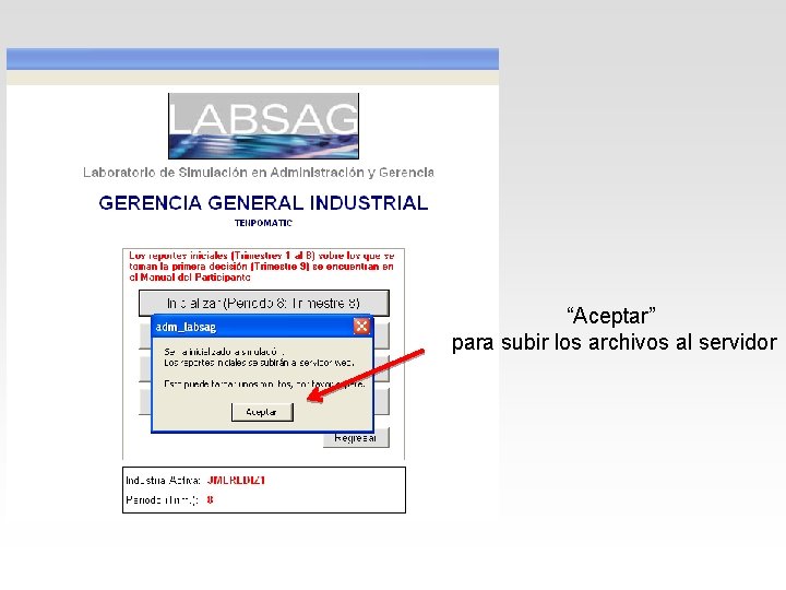 “Aceptar” para subir los archivos al servidor 