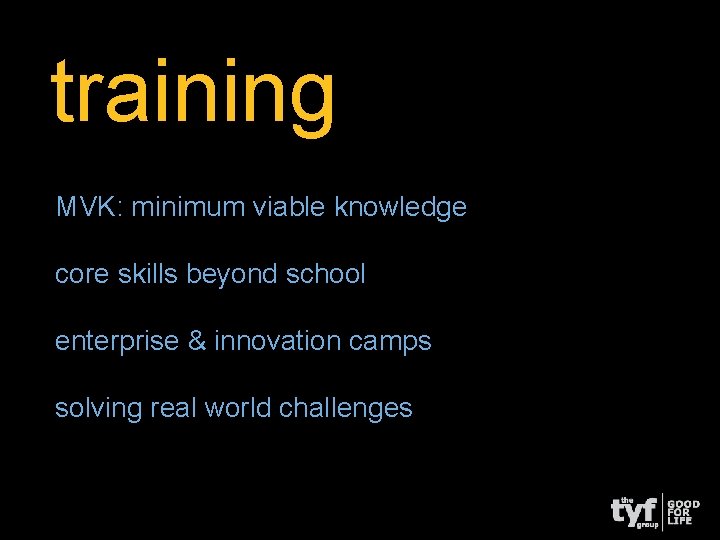 training MVK: minimum viable knowledge core skills beyond school enterprise & innovation camps solving