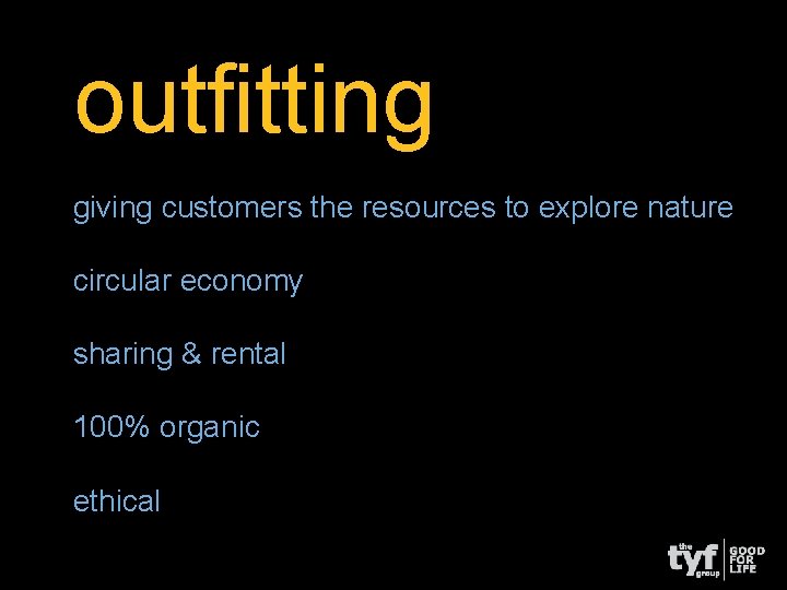 outfitting giving customers the resources to explore nature circular economy sharing & rental 100%