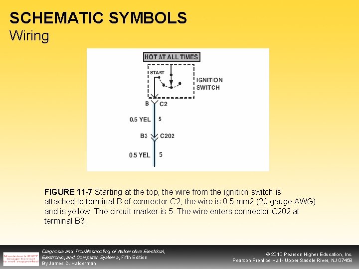 SCHEMATIC SYMBOLS Wiring FIGURE 11 -7 Starting at the top, the wire from the