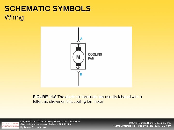 SCHEMATIC SYMBOLS Wiring FIGURE 11 -8 The electrical terminals are usually labeled with a