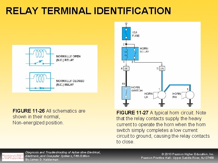 RELAY TERMINAL IDENTIFICATION FIGURE 11 -26 All schematics are shown in their normal, Non-energized