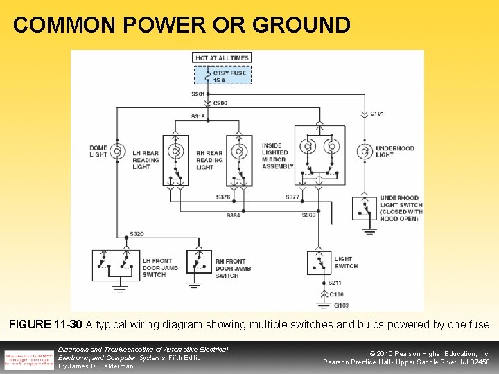 COMMON POWER OR GROUND FIGURE 11 -30 A typical wiring diagram showing multiple switches