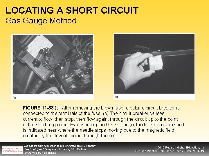 LOCATING A SHORT CIRCUIT Gas Gauge Method FIGURE 11 -33 (a) After removing the