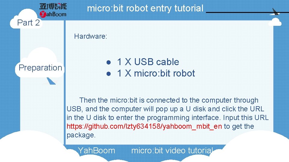 micro: bit robot entry tutorial Part 2 Hardware: Preparation ● 1 X USB cable