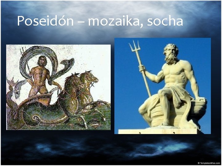 Poseidón – mozaika, socha 