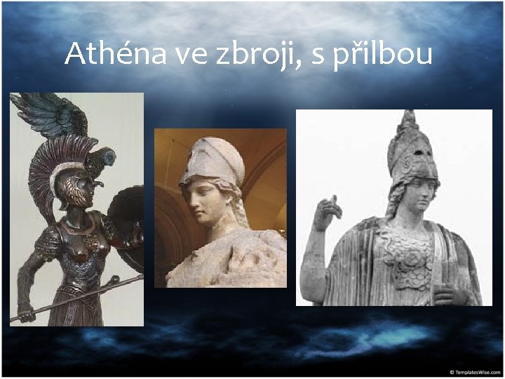 Athéna ve zbroji, s přilbou 