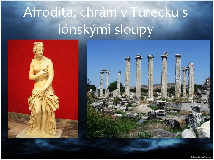 Afrodita, chrám v Turecku s iónskými sloupy 