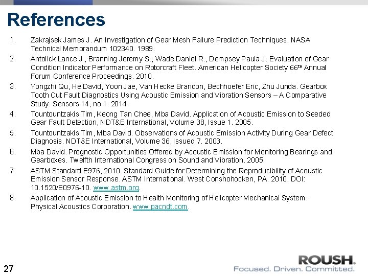 References 1. 2. 3. 4. 5. 6. 7. 8. 27 Zakrajsek James J. An References 1. 2. 3. 4. 5. 6. 7. 8. 27 Zakrajsek James J. An